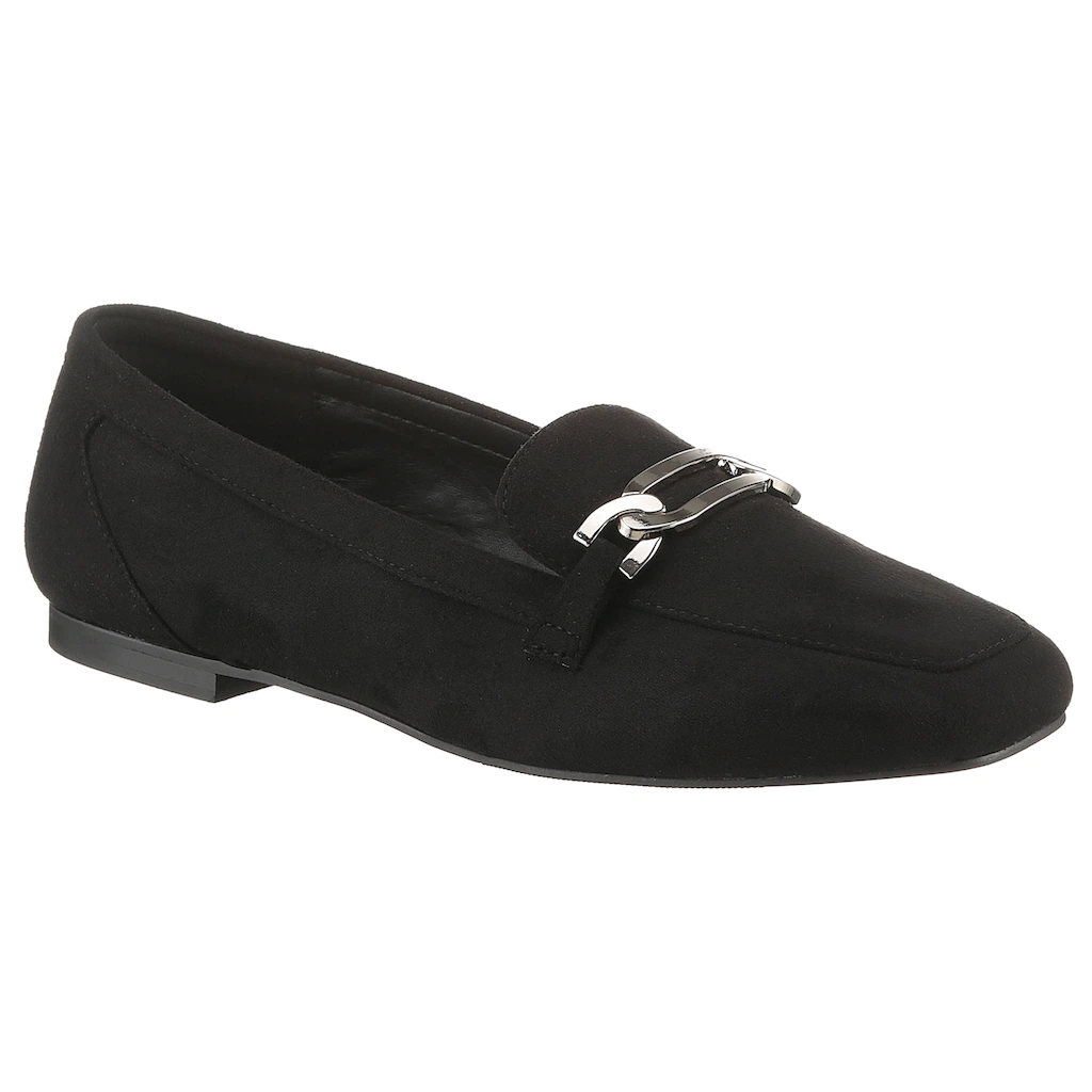 Aniston SHOES Loafer Slipper Schlupfschuh Flat Schmuckspange - NEUE KOLLEKTION Vatertagsangebot