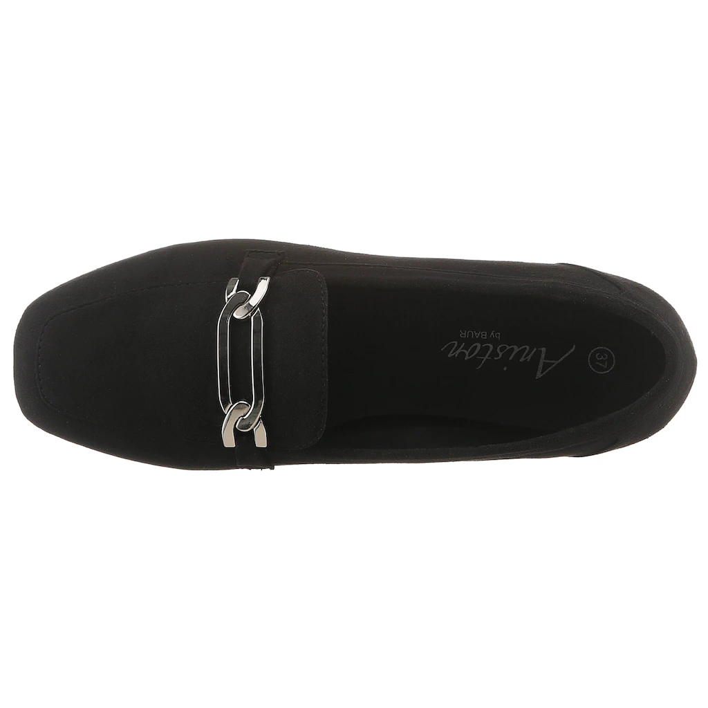 Aniston SHOES Loafer Slipper Schlupfschuh Flat Schmuckspange - NEUE KOLLEKTION Vatertagsangebot