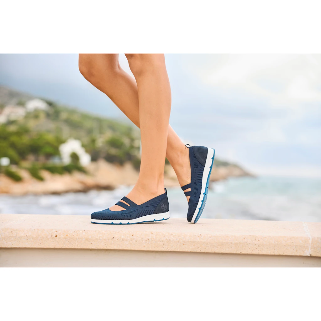 Rieker Riemchenballerina Schlupfschuh Halbschuh Slip-on Sneaker mit Gummizug Valentinstagsangebot