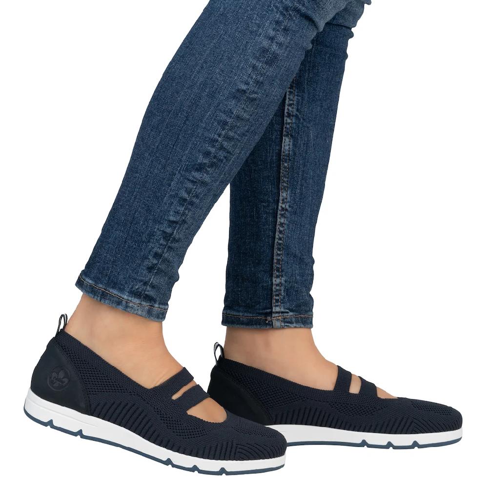 Rieker Riemchenballerina Schlupfschuh Halbschuh Slip-on Sneaker mit Gummizug Valentinstagsangebot