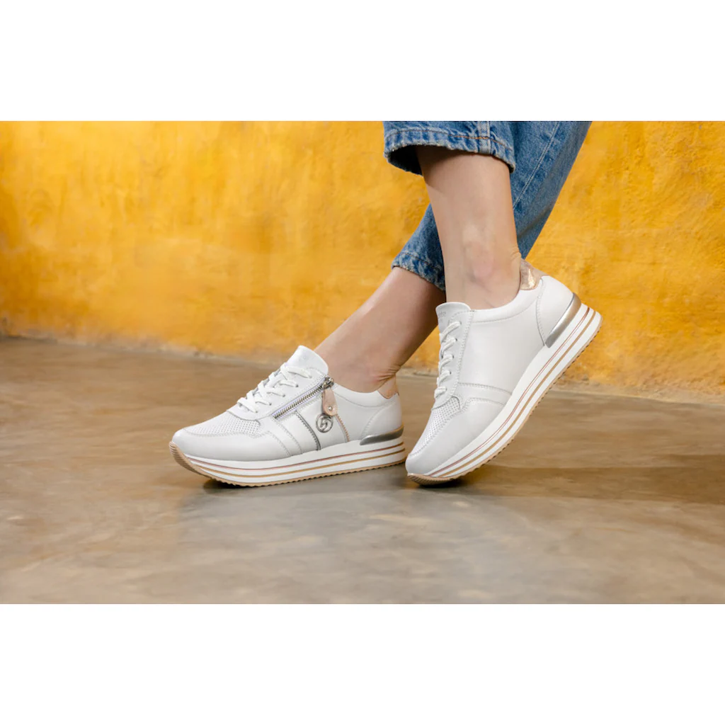 Remonte Plateausneaker Freizeitschuh Halbschuh Schnürschuh mit seitlichem Reißverschluss ▷ für Heißer Verkauf