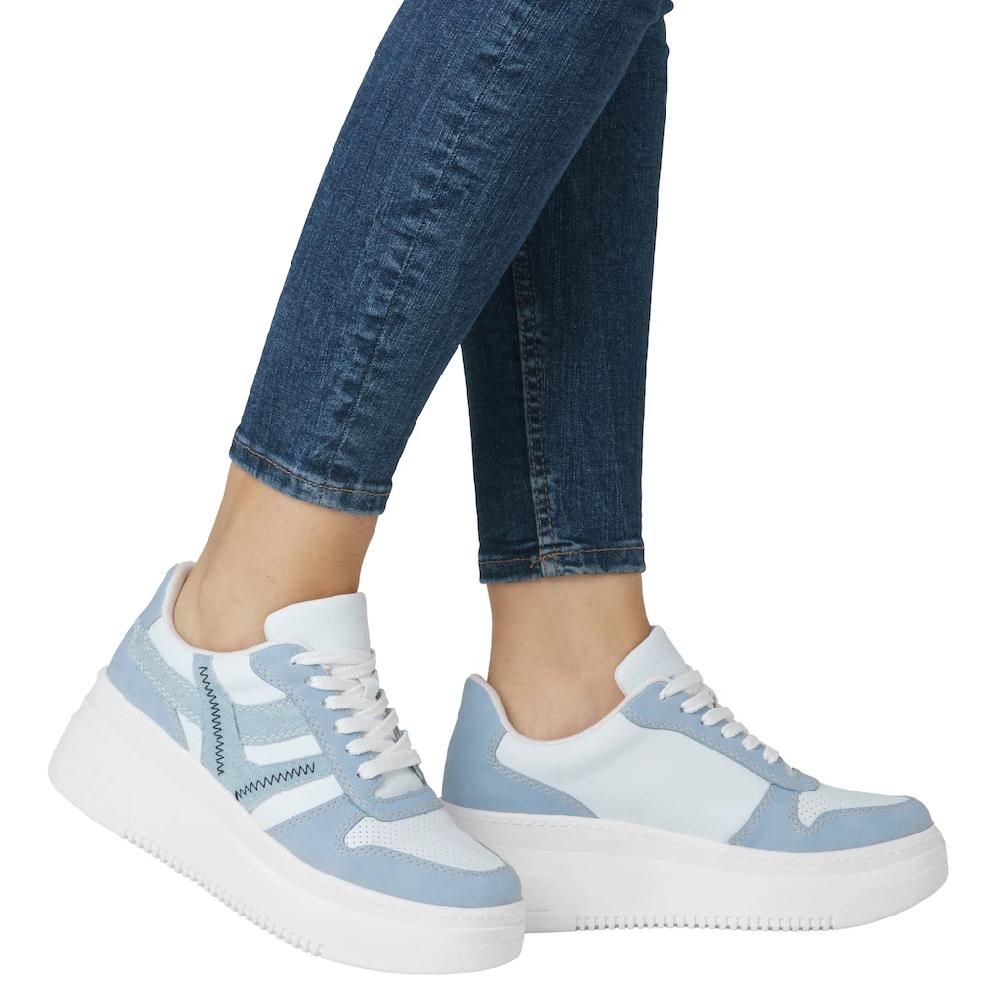 Rieker Plateausneaker Freizeitschuh Halbschuh Schnürschuh mit gepolstertem Schaftrand online bestellen Super Sparpreis