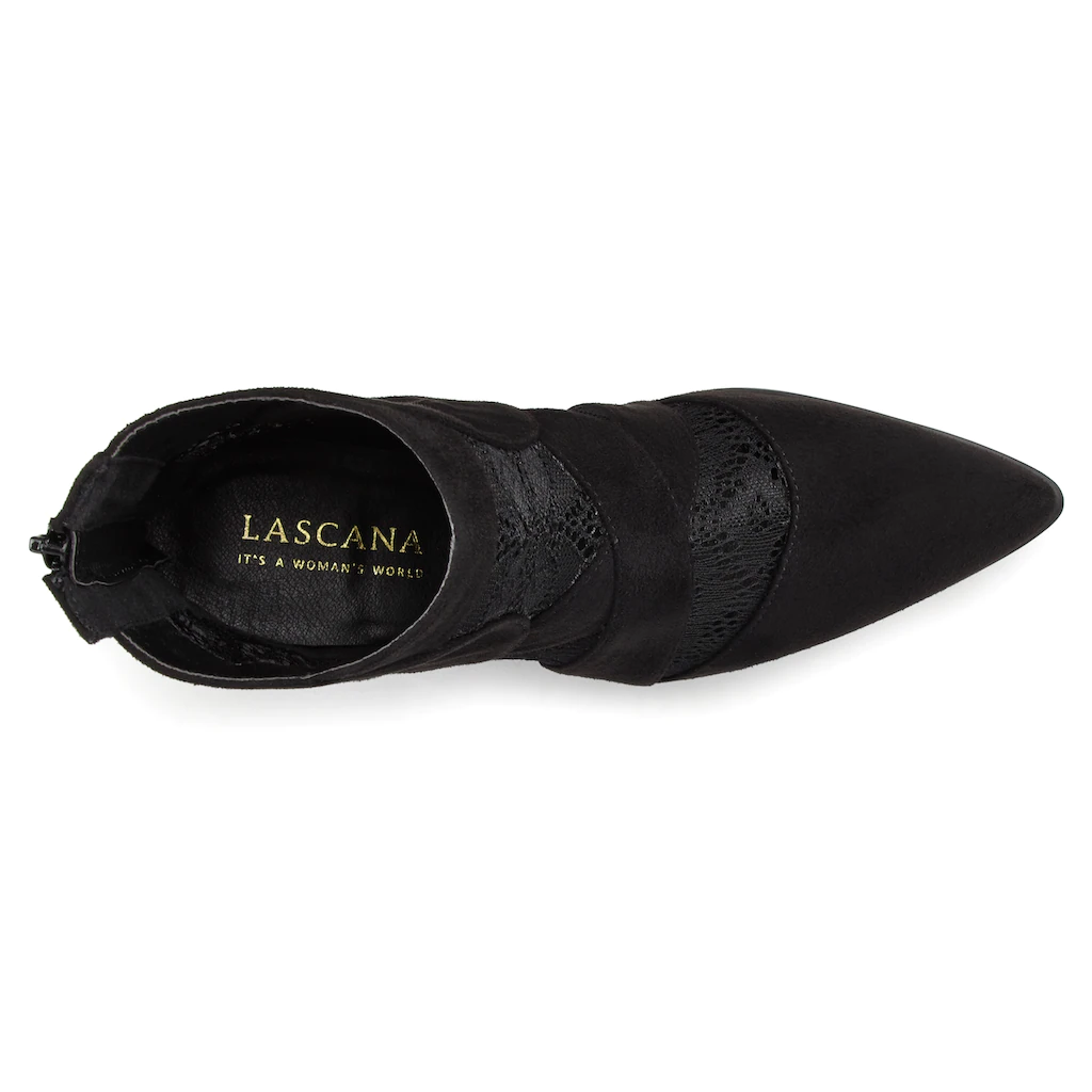 LASCANA Stiefelette mit Spitze & bequemen Blockabsatz Cowboy Boots Westernstiefel ▷ für Letzte 2 Tage