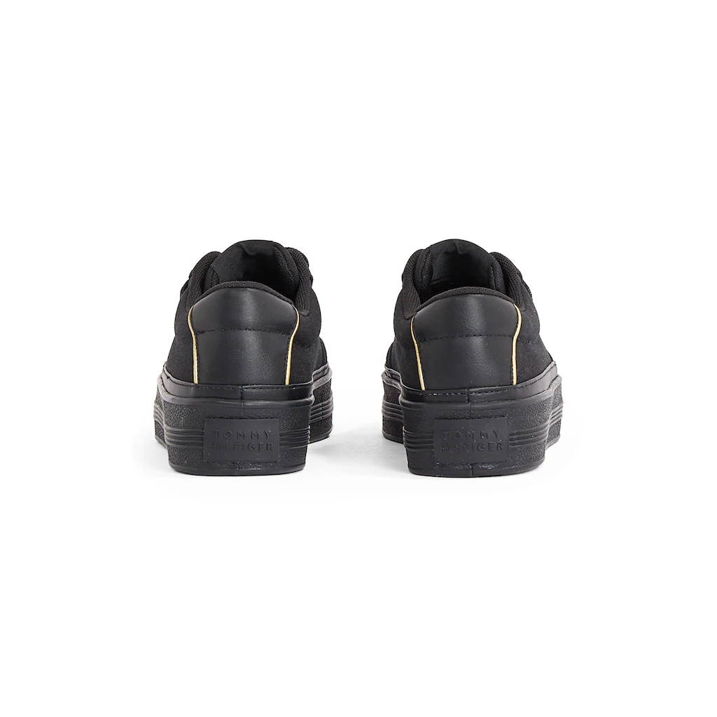 Tommy Hilfiger Plateausneaker »ESSENTIAL VULC TEXTILE SNEAKER« Freizeitschuh Halbschuh Schnürschuh mit goldfarbenen Details online bestellen Nur noch ein Tag übrig