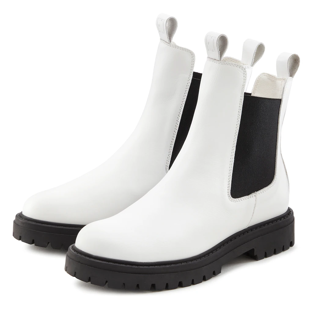 Elbsand Stiefelette Chelseaboots Schlupfstiefel Bikerboots aus Leder ▷ für im Angebot
