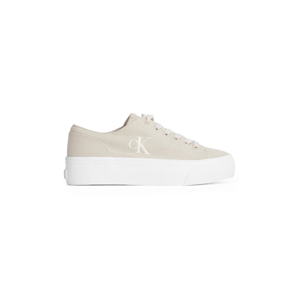 Calvin Klein Jeans Plateausneaker »VULC FLATFORM LOW CV MG« Schnürschuh Freizeitschuh Halbschuh mit seitlichem Logo bestellen Schlussverkauf