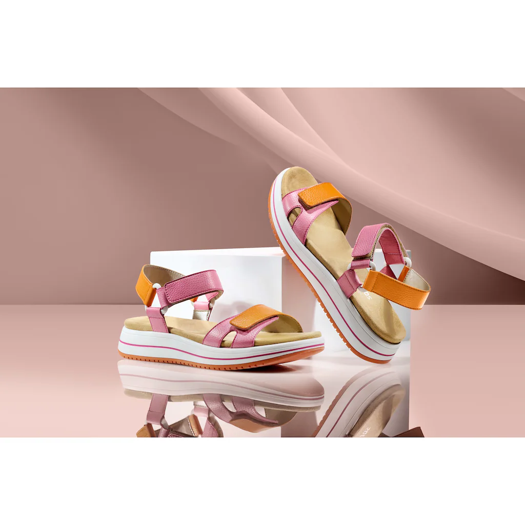Remonte Riemchensandale »Elisabeth Hurley-Collection« Keilabsatz Klettschuh Sandalette mit Plateausohle bestellen Günstig kaufen