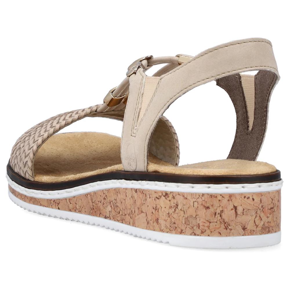 Rieker Sandale Sommerschuh Sandalette Keilabsatz in geflochtenem Look online kaufen VIP-Rabatte