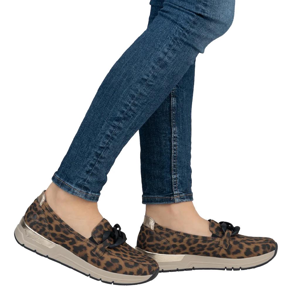 Rieker Loafer Slipper Slip-on Sneaker Halbschuh mit modischer Zierkette bestellen Nur für heute