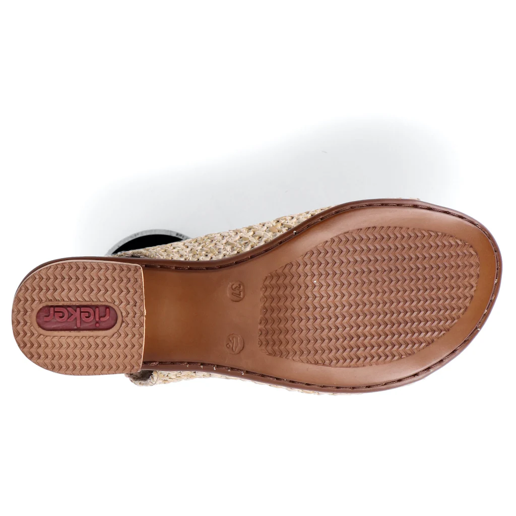 Rieker Sandalette Sommerschuh Sandalette Blockabsatz in modischer Flecht-Optik kaufen Saisonschlussverkauf