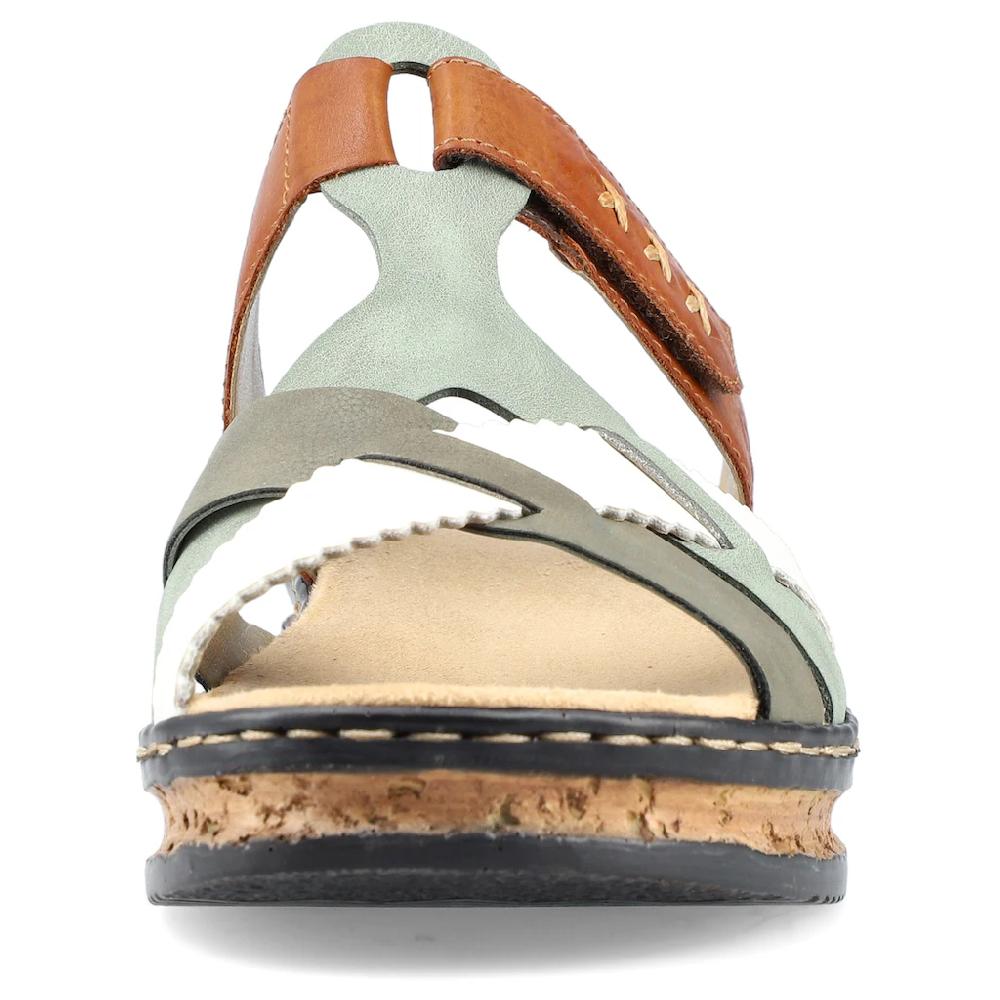 Rieker Pantolette Keilabsatz Sommerschuh Schlappen mit praktischem Klettriemchen online bestellen Bis zu 60% Rabatt