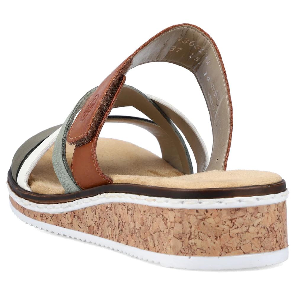 Rieker Pantolette Keilabsatz Sommerschuh Schlappen mit Klettriemchen online bestellen Im Verkauf