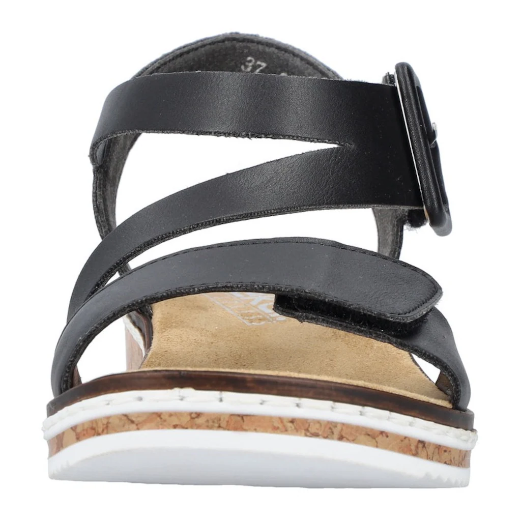 Rieker Riemchensandale Sommerschuh Sandalette Keilabsatz mit asymmetrischem Riemchen online bestellen Fabrik Onlineshop