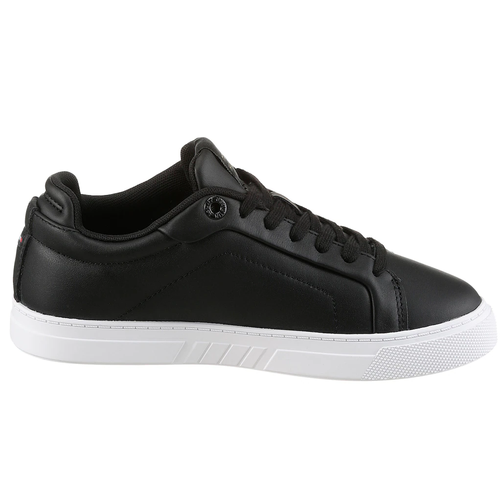 Tommy Hilfiger Plateausneaker »WOMENS ICON COURT SNEAKER FLAG« Freizeitschuh Schnürschuh Halbschuh mit gepolstertem Schaftrand ▷ für Fabrikpreis