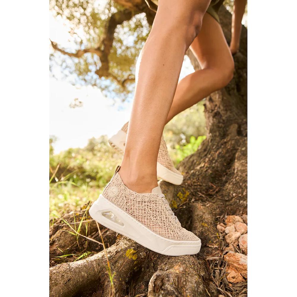 Rieker Plateausneaker Schnürschuh Halbschuh in sommerlicher Makramee-Optik Online Shopping