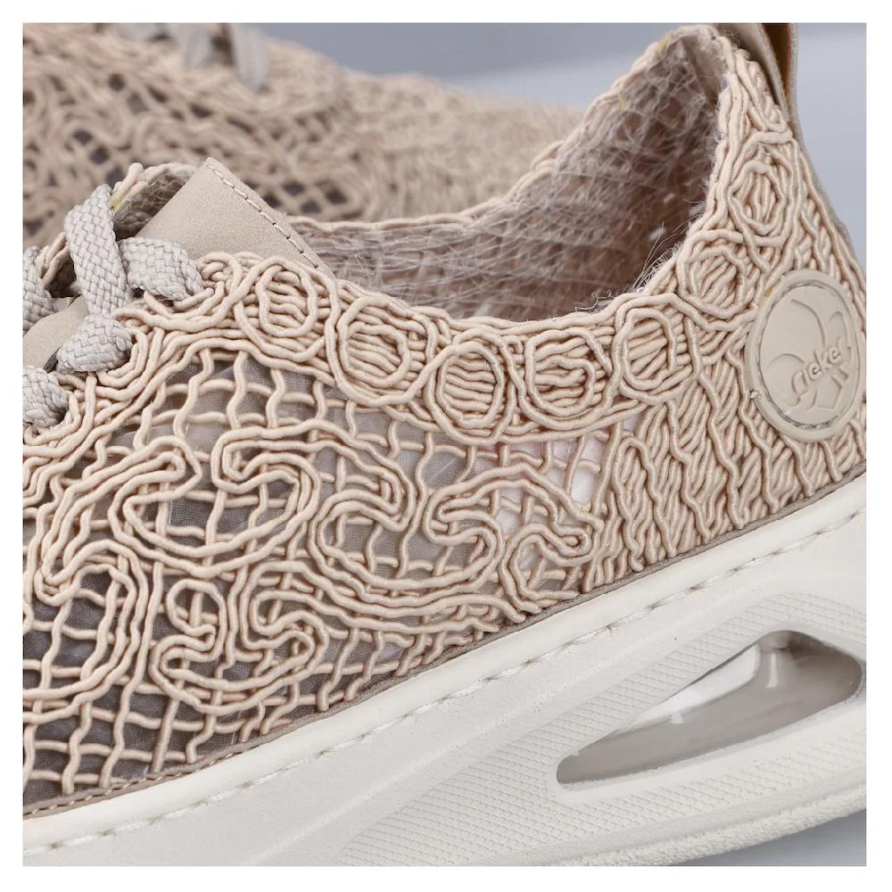 Rieker Plateausneaker Schnürschuh Halbschuh in sommerlicher Makramee-Optik Online Shopping