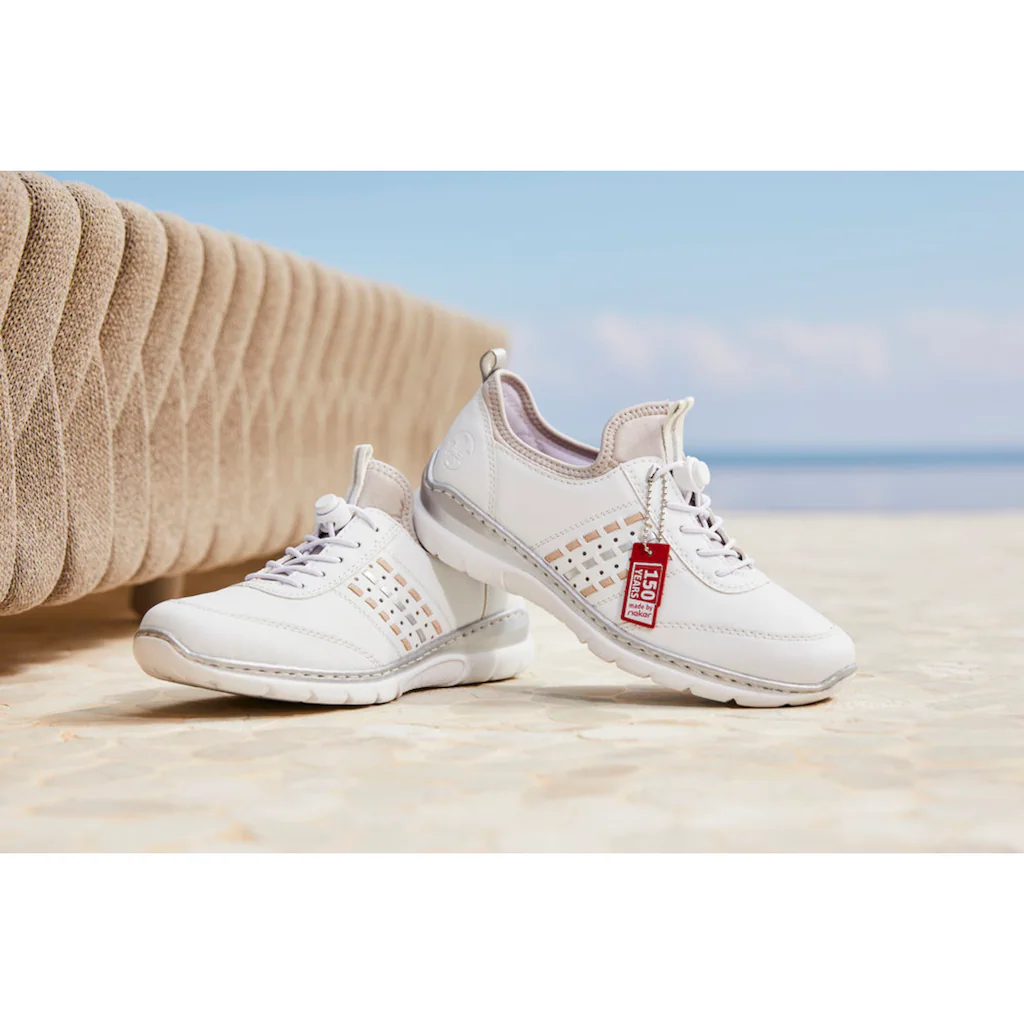 Rieker Slip-On Sneaker Slipper Schlupfschuh Freizeitschuh 150 Jahre RIEKER Jubiläumsartikel ▷ für Saisonschlussverkauf