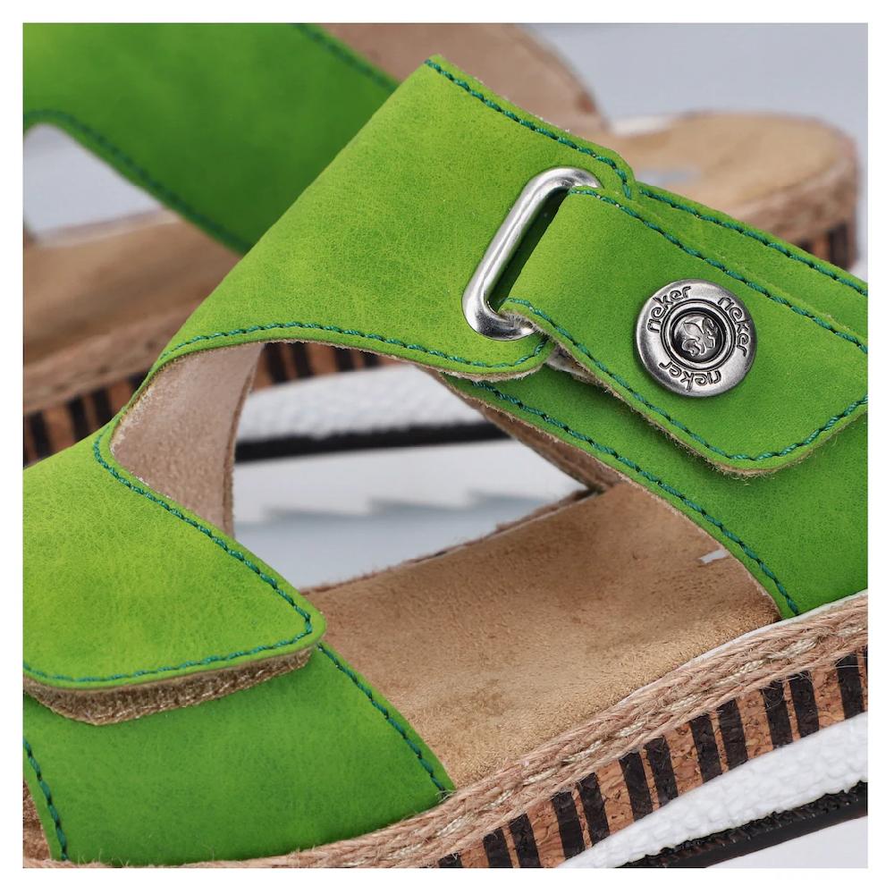 Rieker Pantolette Sommerschuh Strandschuh Hausschuh mit trendigem Keilabsatz Valentinstagsangebot