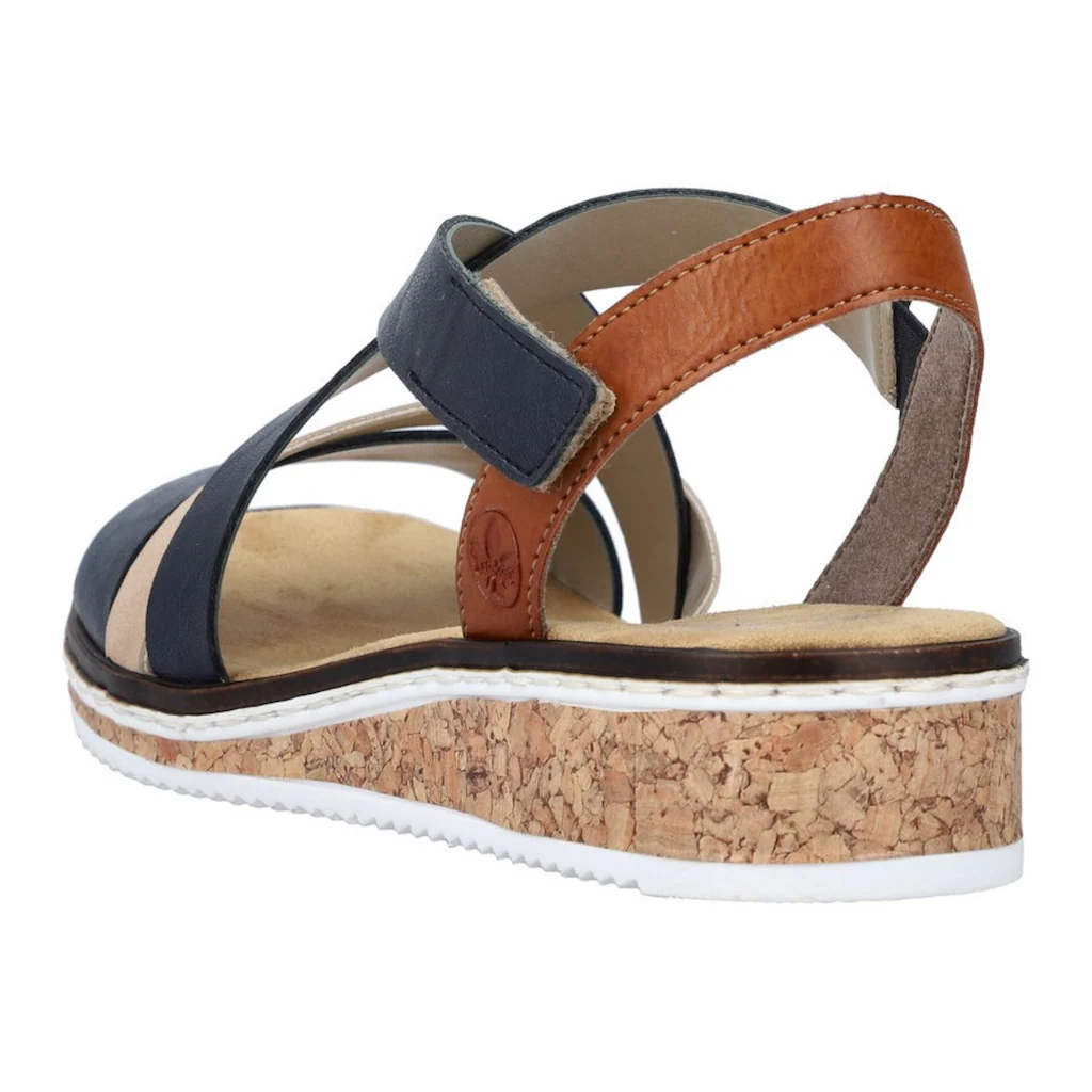 Rieker Riemchensandale Sommerschuh Sandalette Keilabsatz mit Klettriemchen kaufen Jubiläumsangebot