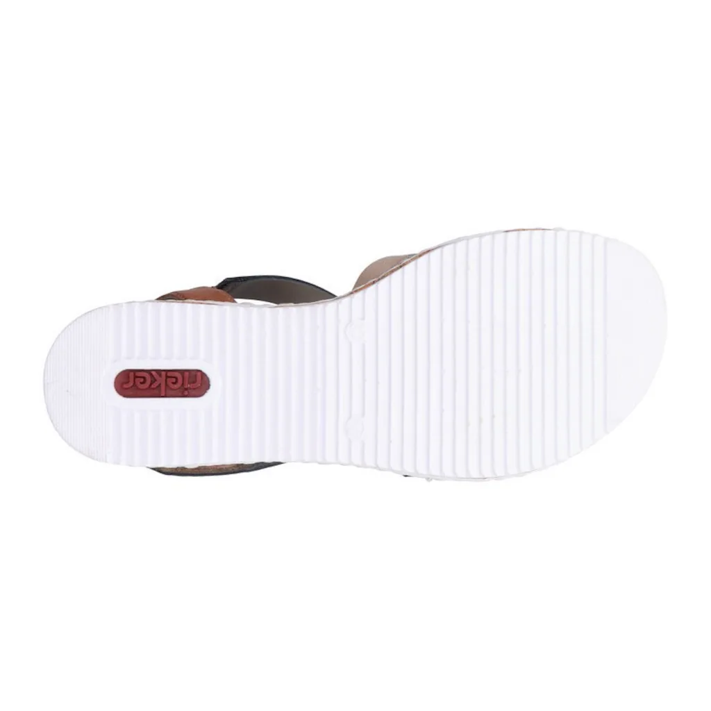Rieker Riemchensandale Sommerschuh Sandalette Keilabsatz mit Klettriemchen kaufen Jubiläumsangebot