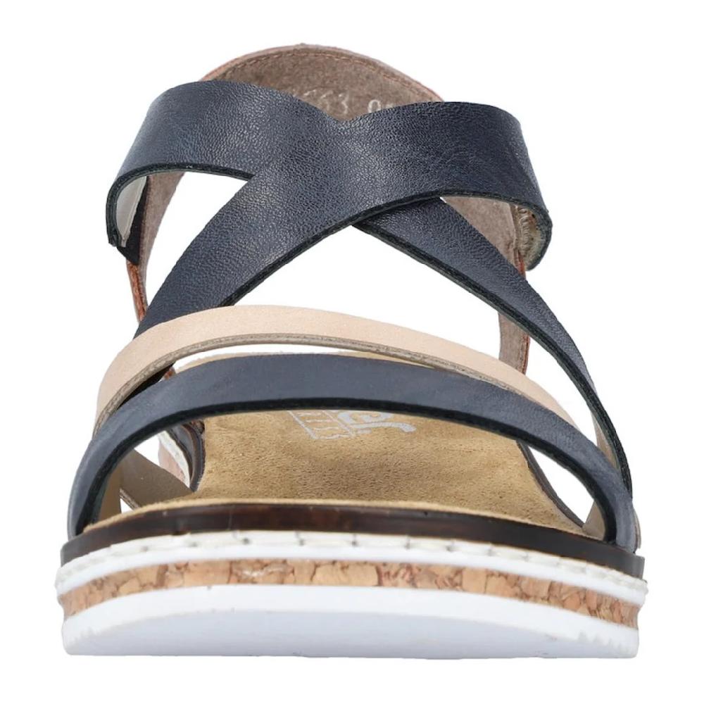 Rieker Riemchensandale Sommerschuh Sandalette Keilabsatz mit Klettriemchen kaufen Jubiläumsangebot