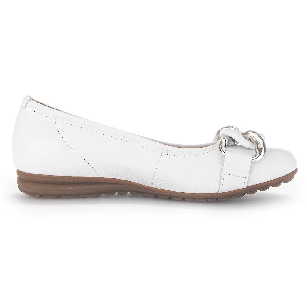 Gabor Ballerina »FLORENZ« Hochzeitsschuh Flache Schuhe Slipper mit eleganter Zierkette bestellen Vierteljährliche Förderung