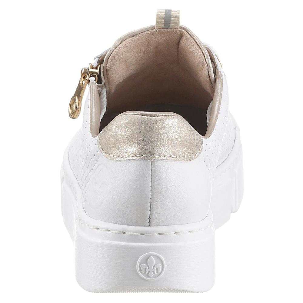Rieker Plateausneaker mit goldfarbenen Details Freizeitschuh Halbschuh Schnürschuh online bestellen Discount Store für neue Produkte