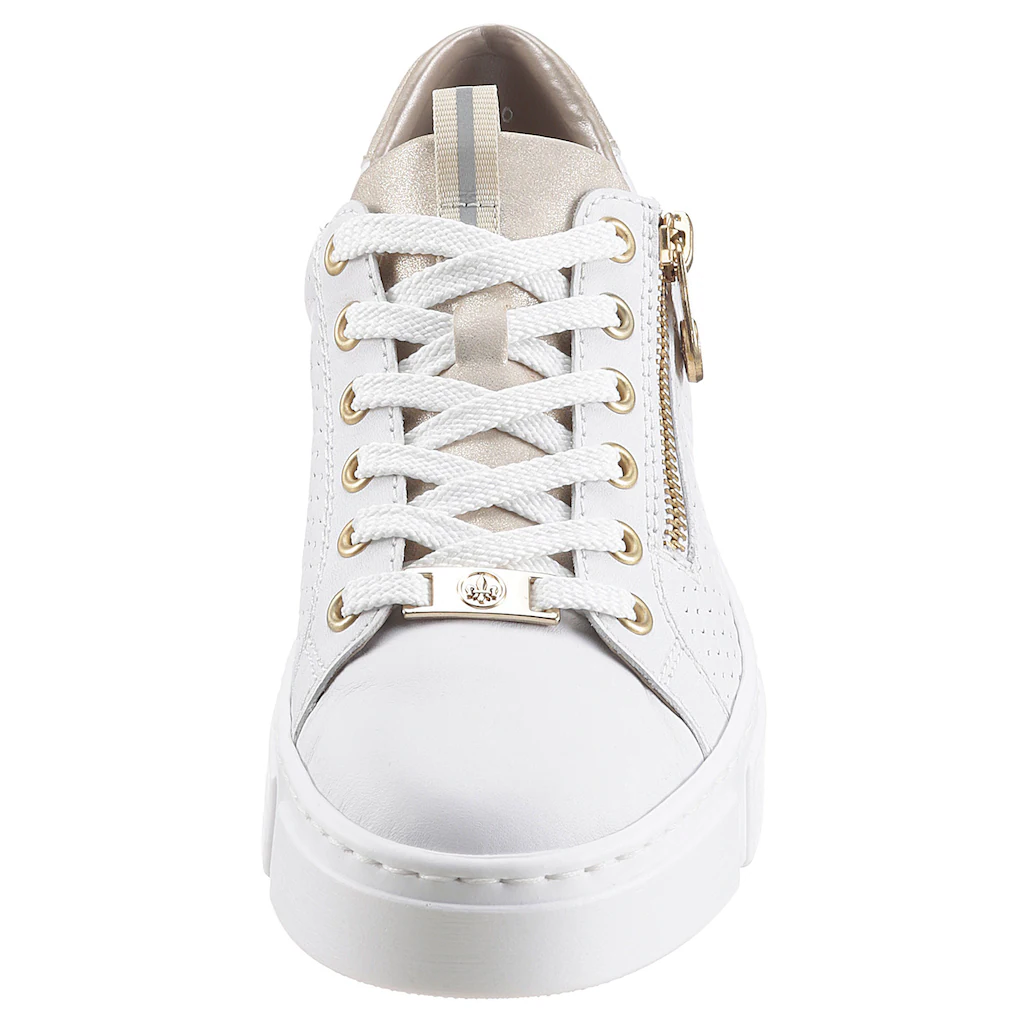 Rieker Plateausneaker mit goldfarbenen Details Freizeitschuh Halbschuh Schnürschuh online bestellen Discount Store für neue Produkte