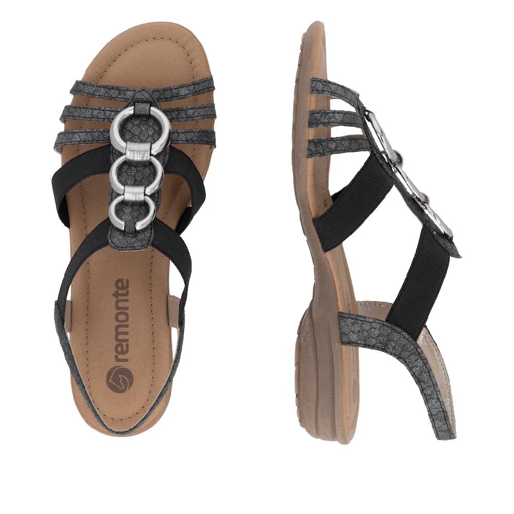 Remonte Sandale Sommerschuh Sandalette Keilabsatz mit Gummizügen Begrenzt auf 3 Tage