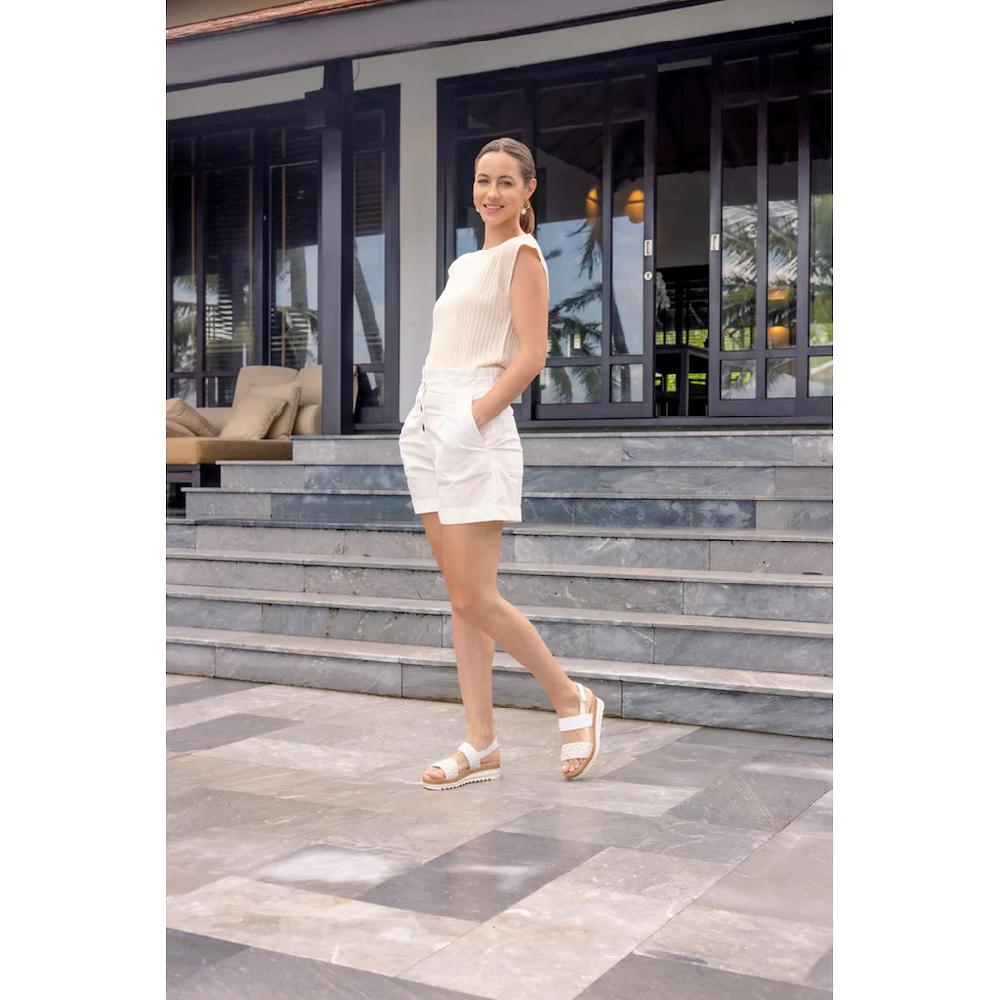 Remonte Keilsandalette »ELLE-Collection« Sommerschuh Sandale Keilabsatz mit Flechtbandage im Metalliclook online bestellen Im Verkauf
