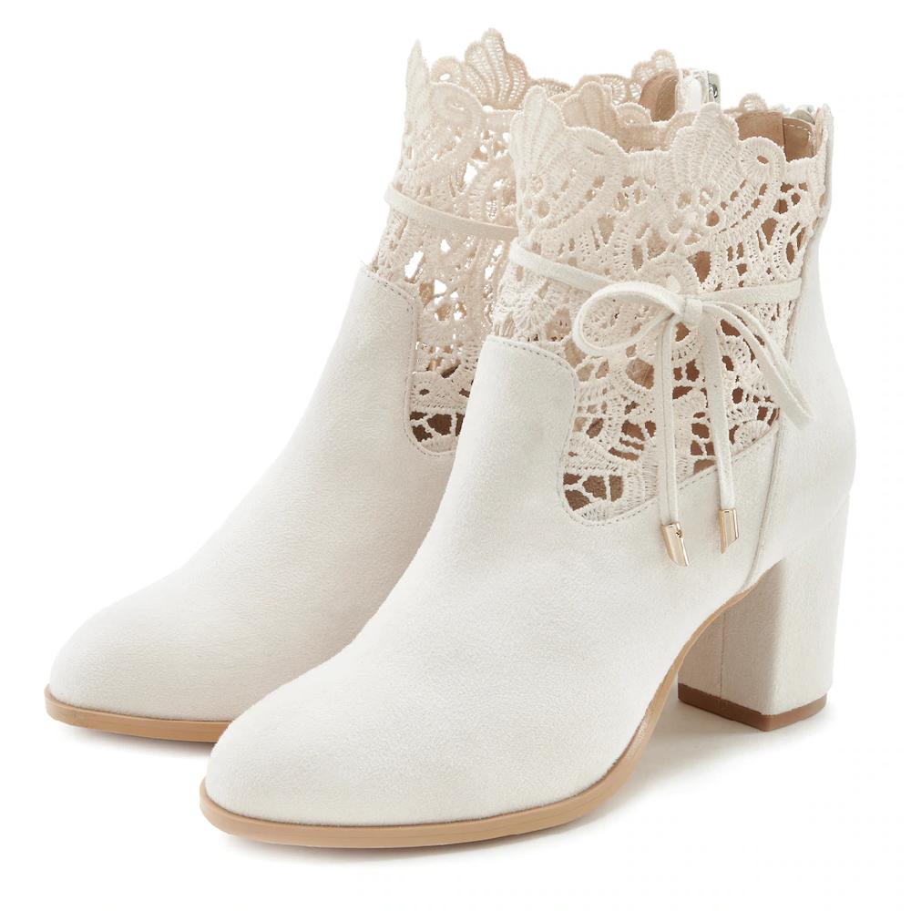 LASCANA High-Heel-Stiefelette »Trachten-Schuh Dirndl-Schuh « mit modischer Spitze und bequemen Blockabsatz Ankle Boot Stiefel online kaufen Rabatte dieses Monats