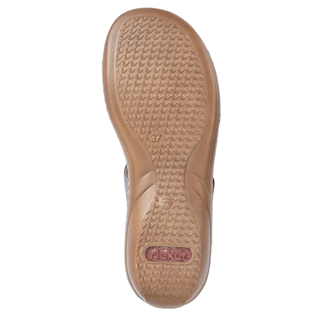 Rieker Pantolette Keilabsatz Sommerschuh Schlappen mit Schmuckring kaufen Outlet