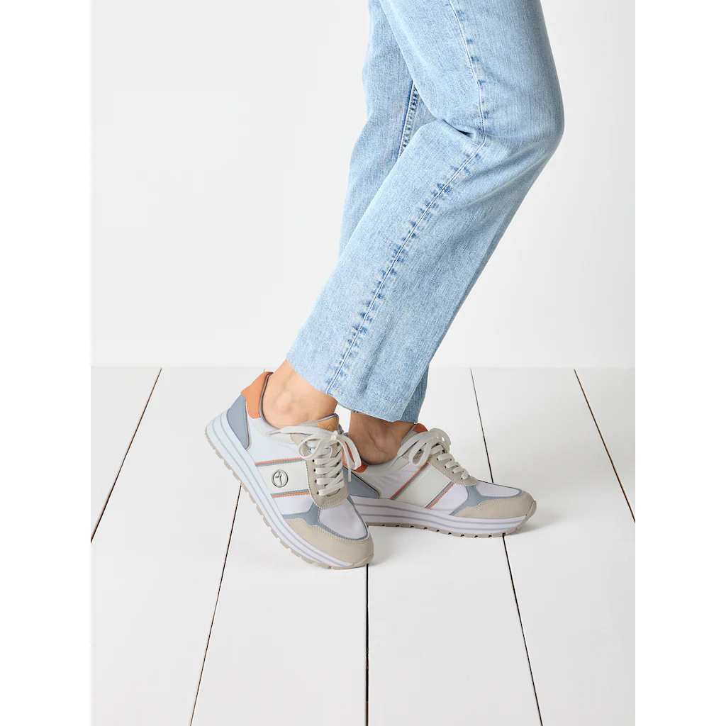 Tamaris Plateausneaker Freizeitschuh Halbschuh Schnürschuh mit farbigen Besätzen online bestellen Blitzverkäufe