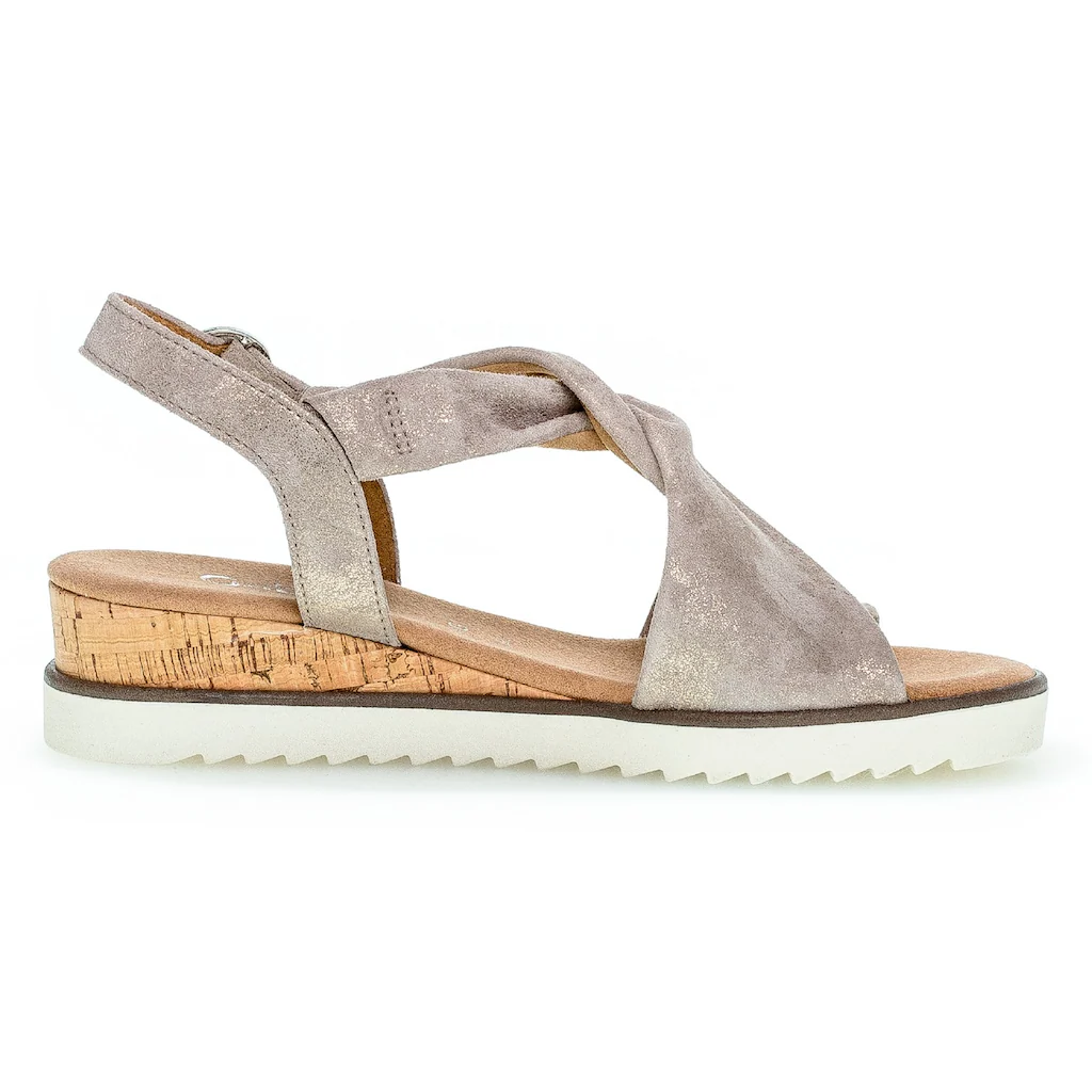 Gabor Keilsandalette »GENUA« Sommerschuh Sandale Keilabsatz mit Metallic-Effekt online bestellen Rabatt