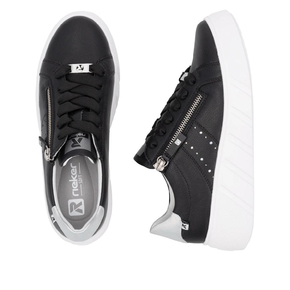 RIEKER Sport Plateausneaker Freizeitschuh Halbschuh Schnürschuh mit seitlicher Perforation kaufen Black Friday