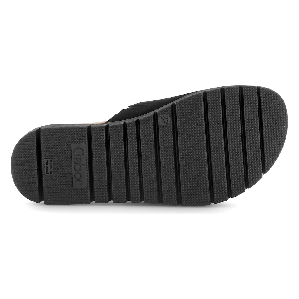 Gabor Pantolette Plateau Sommerschuh Schlappen mit Zierperlen an der Zierschnalle online bestellen Weihnachtsangebot