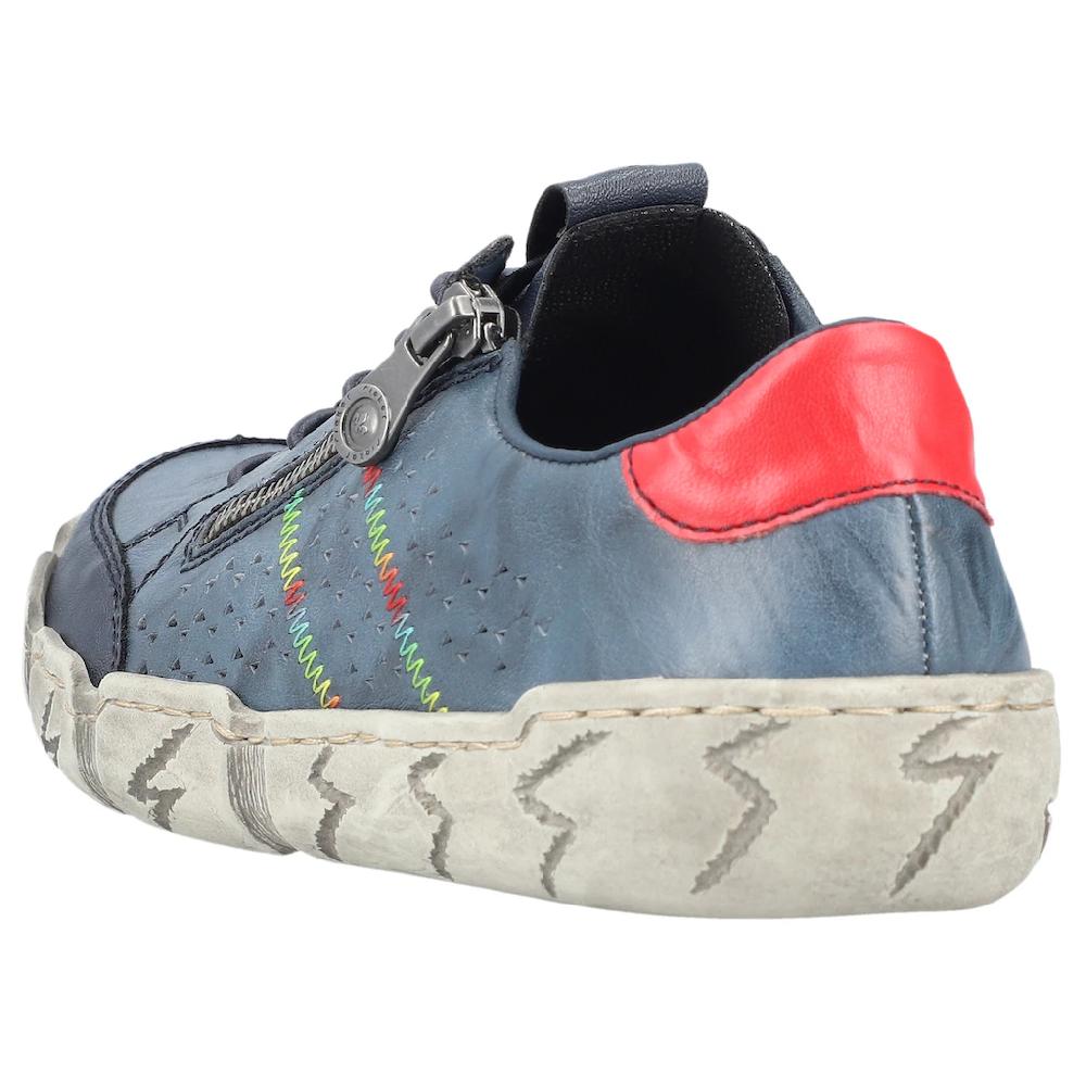 Rieker Sneaker Freizeitschuh Halbschuh Schlupfschuh mit bunter Ziernaht kaufen Günstiger Verkauf