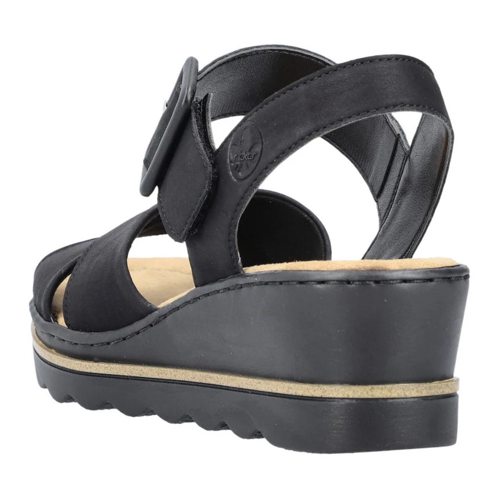 Rieker Keilsandalette Sommerschuh Sandale Keilabsatz mit gekreuzten Bandagen bestellen Fabrik Onlineshop