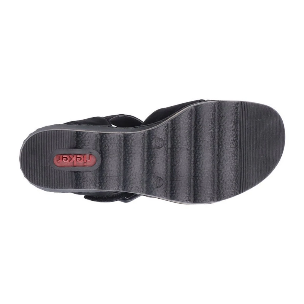 Rieker Keilsandalette Sommerschuh Sandale Keilabsatz mit gekreuzten Bandagen bestellen Fabrik Onlineshop