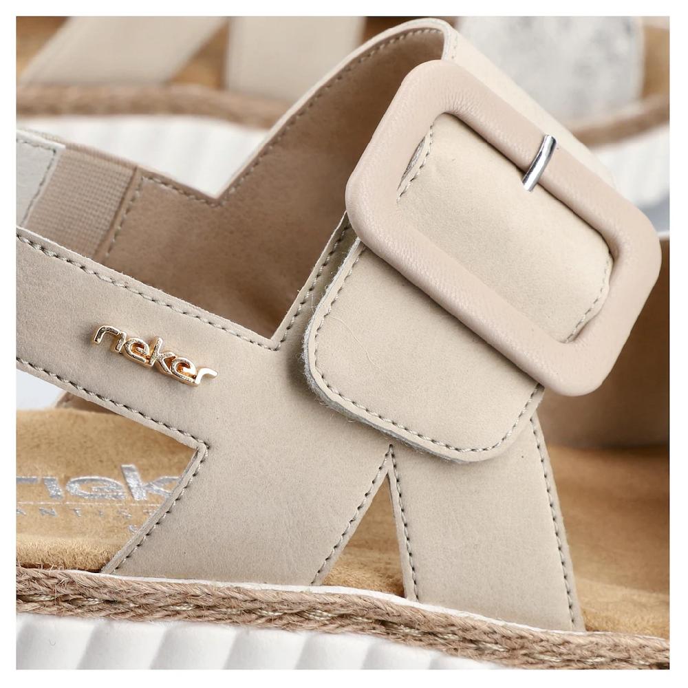 Rieker Sandale Sommerschuh Sandalette Keilabsatz mit zwei Klettverschlüssen bestellen Sonderangebot