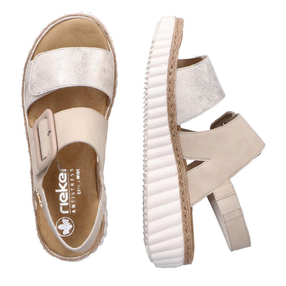 Rieker Sandale Sommerschuh Sandalette Keilabsatz mit zwei Klettverschlüssen bestellen Sonderangebot