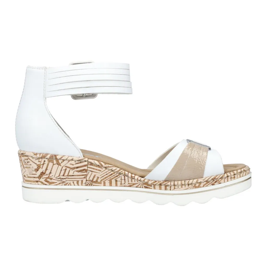 Rieker Keilsandalette Sommerschuh Sandale Keilabsatz mit Print an der Laufsohle online kaufen Preisnachlass