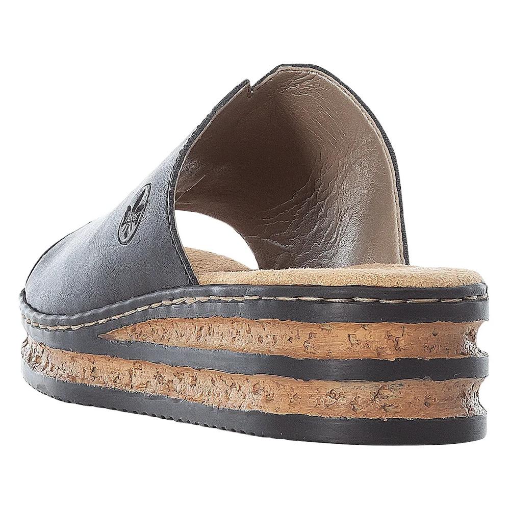 Rieker Pantolette Plateau Sommerschuh Schlappen in klassischer Optik online bestellen Saisonale Angebote