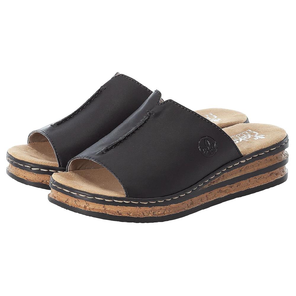 Rieker Pantolette Plateau Sommerschuh Schlappen in klassischer Optik online bestellen Saisonale Angebote
