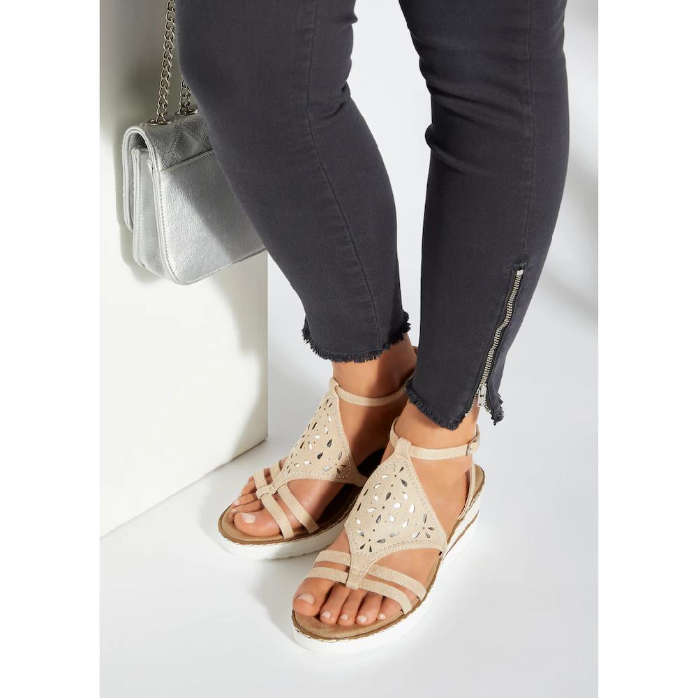 LASCANA Sandalette Sandalette Sommerschuh mit Keilabsatz gepolsterter Innensohle VEGAN kaufen Tägliche Deals