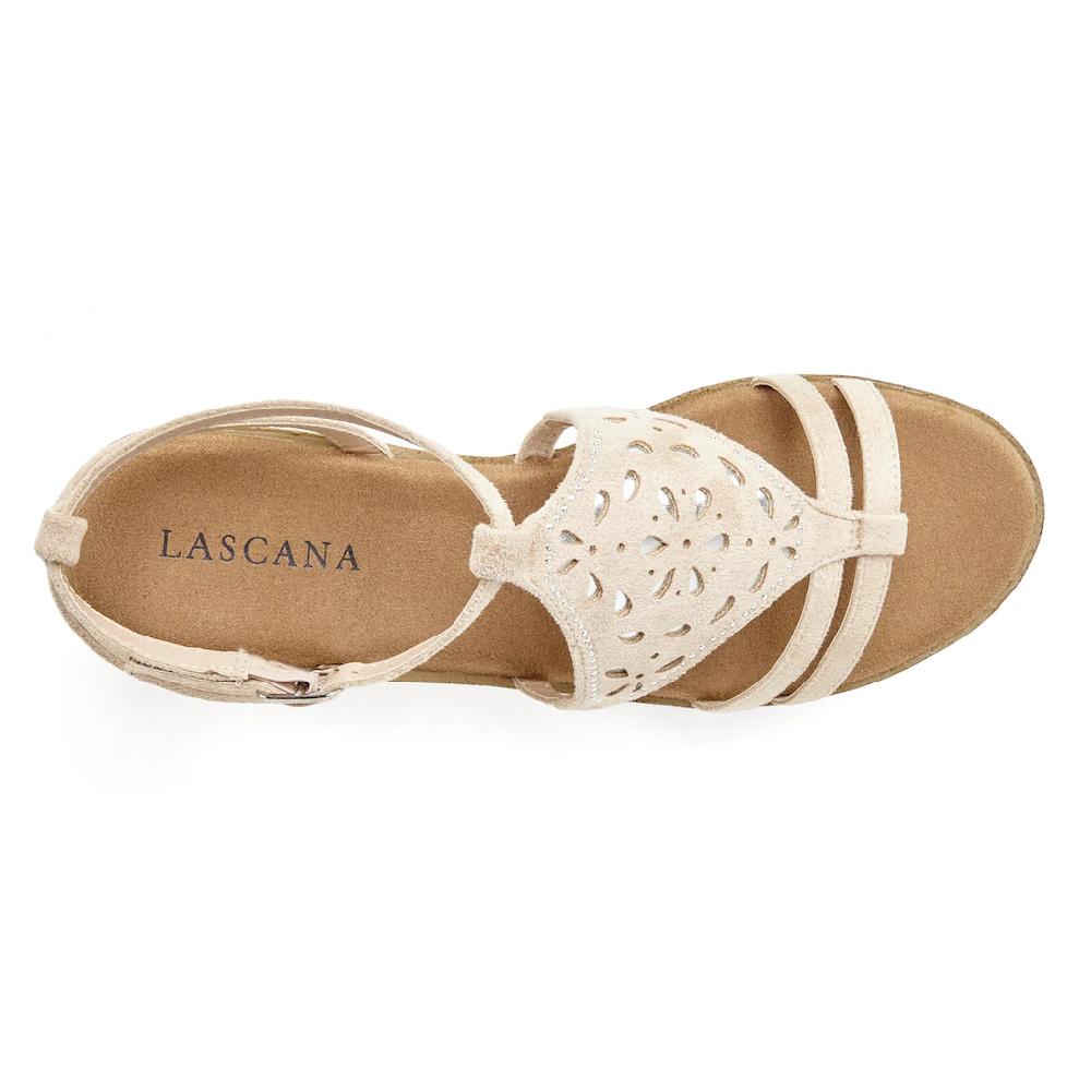 LASCANA Sandalette Sandalette Sommerschuh mit Keilabsatz gepolsterter Innensohle VEGAN kaufen Tägliche Deals