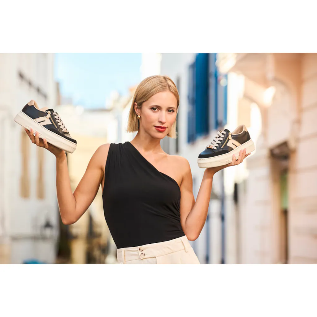 Rieker Plateausneaker Schnürschuh Halbschuh Freizeitschuh mit seitlichem Reißverschluss ▷ für Kostenloser Versand international