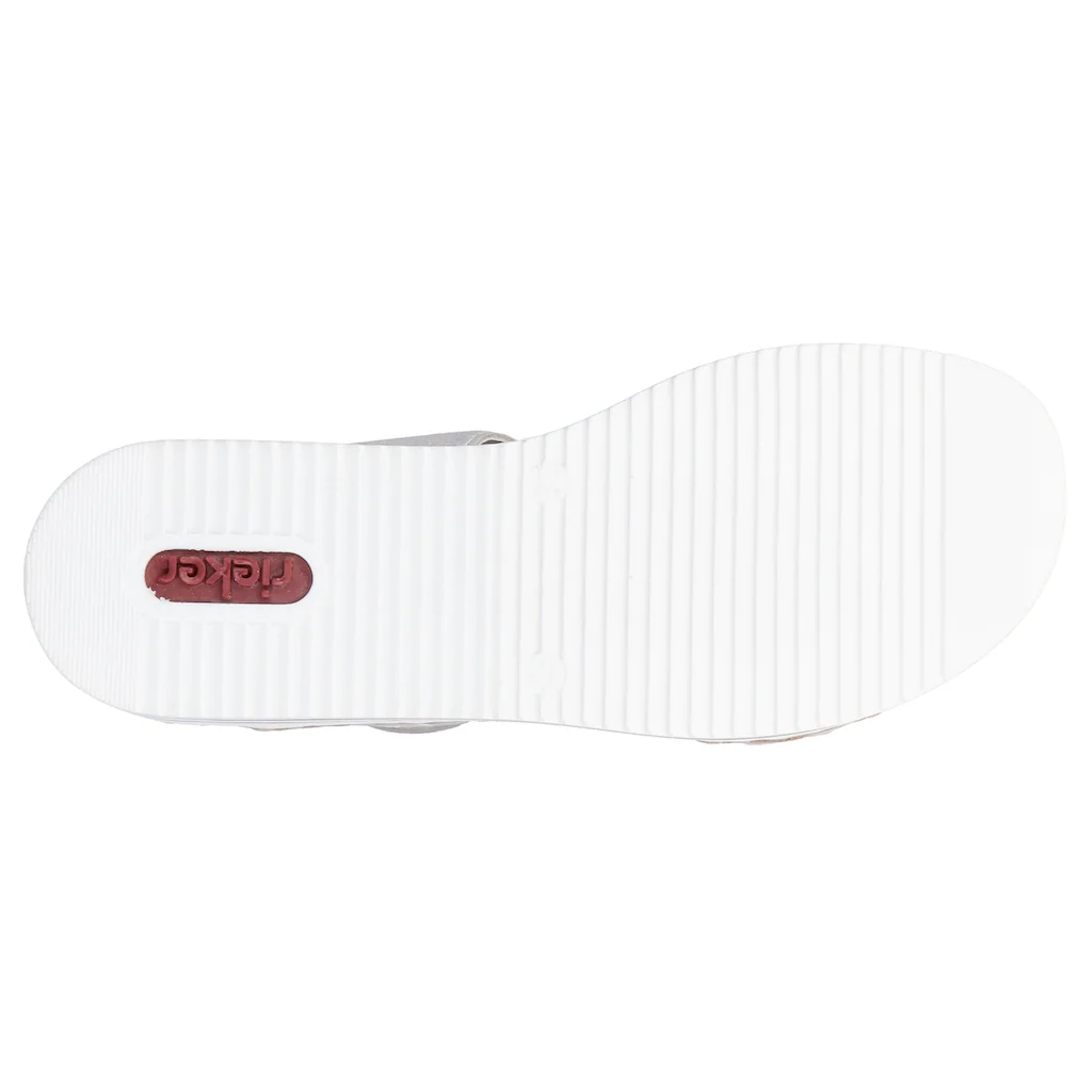 Rieker Pantolette Plateau Sommerschuh Schlappen mit Zierperlen und Pailetten bestellen 2025