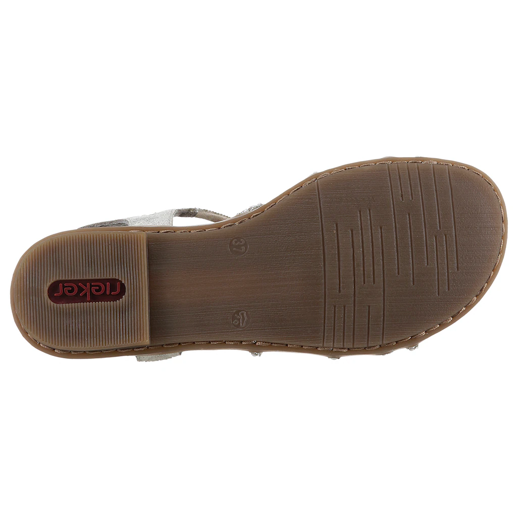 Rieker Riemchensandale Sommerschuh Sandalette Blockabsatz mit Gummizügen für guten Sitz kaufen Hotsell