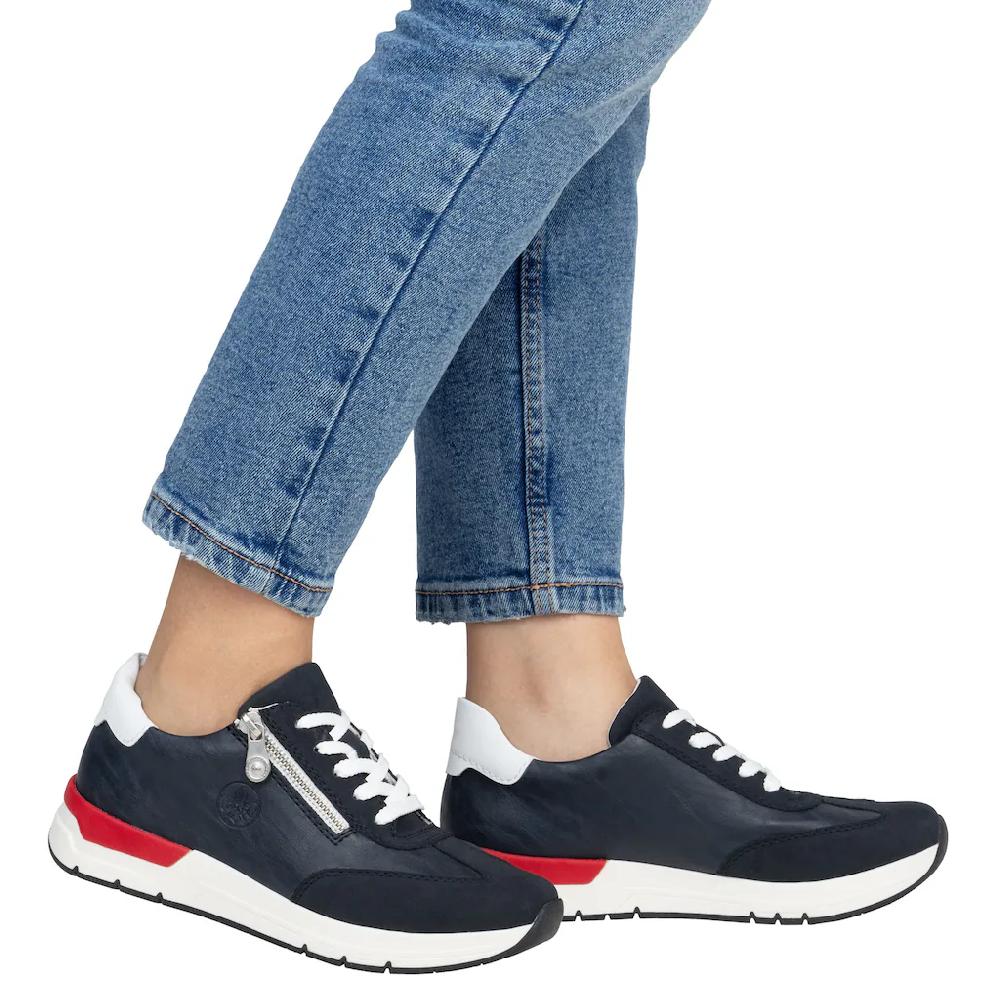 Rieker Keilsneaker Halbschuh Freizeitschuh Schnürschuh mit seiltichem Reißverschluss online bestellen Räumungsverkauf